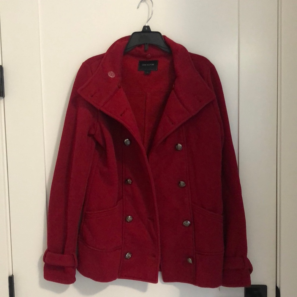 Dark Red vintage Love Culture jacket. Size Large. In new condition.
